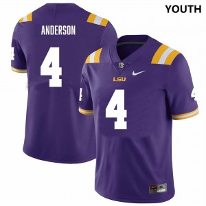 Youth Nic Anderson Purple LSU Tigers #4 College Football Replica Jersey 430985-813