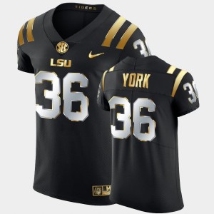 Men's Cade York Black LSU Tigers #36 Golden Edition Elite Football Jersey 974734-315