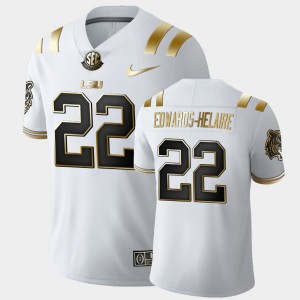 Men's Clyde Edwards-Helaire White LSU Tigers #22 Golden Edition Limited Jersey 500876-891