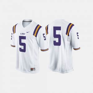 Men White LSU Tigers #5 College Football Jersey 357661-339