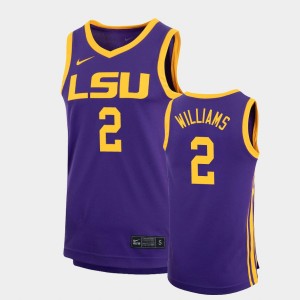 Men Corneilous Williams Purple LSU Tigers #2 Replica Basketball Jersey 457363-922