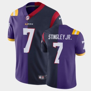 Mens Derek Stingley Jr. Purple Black LSU Tigers #7 2022 NFL Draft Split Limited Jersey 877410-738