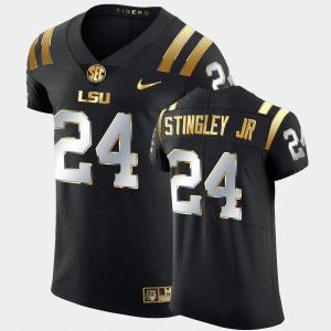 Men Derek Stingley Jr. Black LSU Tigers #24 Golden Edition Elite Football Jersey 205560-855