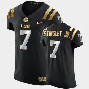 Men Derek Stingley Jr. Black LSU Tigers #7 College Football Golden Edition Jersey 712415-217