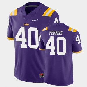 Men's Harold Perkins Purple LSU Tigers #40 Game Jersey 631942-333