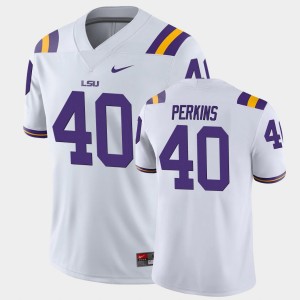 Men's Harold Perkins White LSU Tigers #40 Game Jersey 572603-737