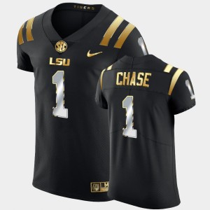 Mens Ja'Marr Chase Black LSU Tigers #1 Golden Edition Elite Jersey 549990-272