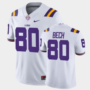 Mens Jack Bech White LSU Tigers #80 College Football Game Jersey 926544-716