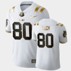 Mens Jack Bech White LSU Tigers #80 Golden Edition Limited Football Jersey 182984-190