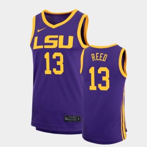 Men's Jalen Reed Purple LSU Tigers #13 Replica Basketball Jersey 861808-633