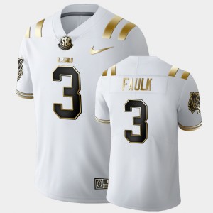 Mens Kevin Faulk White LSU Tigers #3 Golden Edition Limited Jersey 579432-871