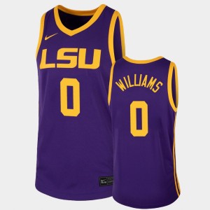 Mens KJ Williams Purple LSU Tigers #0 College Basketball Jersey 564275-162