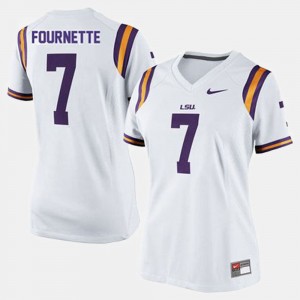 Women Leonard Fournette White LSU Tigers #7 College Football Jersey 856028-759