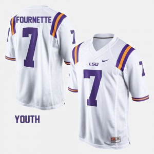 Youth Leonard Fournette White LSU Tigers #7 College Football Jersey 480361-103