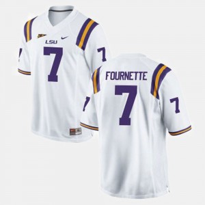 Men's Leonard Fournette White LSU Tigers #7 College Football Jersey 895222-193