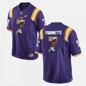 Men's Leonard Fournette Purple LSU Tigers #7 Player Pictorial Jersey 956917-307