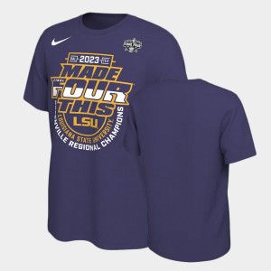 Men's Purple LSU Tigers March Madness Regional Champions T-Shirt 605606-728
