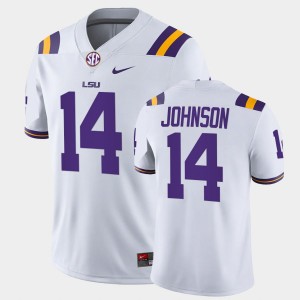 Men Max Johnson White LSU Tigers #14 College Football Game Jersey 864002-879