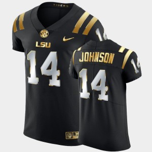 Mens Max Johnson Black LSU Tigers #14 Golden Edition Elite Football Jersey 807712-884