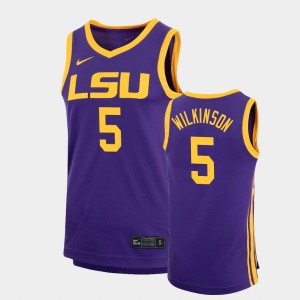 Mens Mwani Wilkinson Purple LSU Tigers #5 Replica Basketball Jersey 167895-790