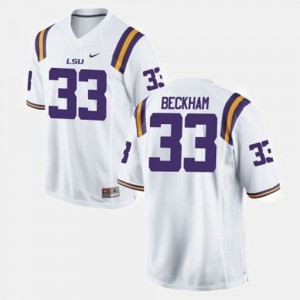 Men's Odell Beckham Jr. White LSU Tigers #33 College Football Jersey 296166-547