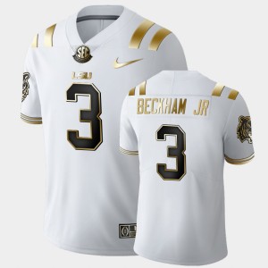Men's Odell Beckham Jr. White LSU Tigers #3 Golden Edition Limited Jersey 869033-878