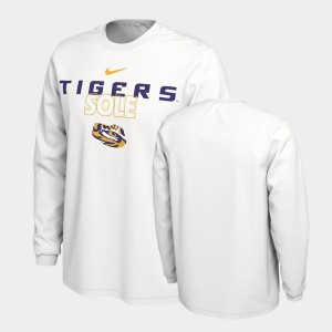 Men White LSU Tigers On Court Long Sleeve T-Shirt 186875-817