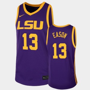 Men's Tari Eason Purple LSU Tigers #13 College Basketball 2021 transfer Jersey 570094-314