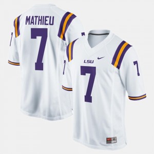 Men Tyrann Mathieu White LSU Tigers #7 Alumni Football Game Jersey 854025-212