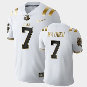 Mens Tyrann Mathieu White LSU Tigers #7 Golden Edition Limited Jersey 595989-571