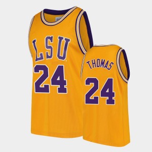 Mens Cameron Thomas Gold LSU Tigers #24 College Basketball 2021 NBA Draft Prospect Jersey 377131-259