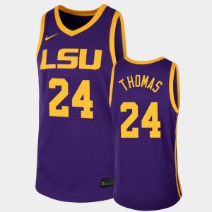 Mens Cameron Thomas Purple LSU Tigers #24 College Basketball 2021 NBA Top Draft Jersey 354761-373