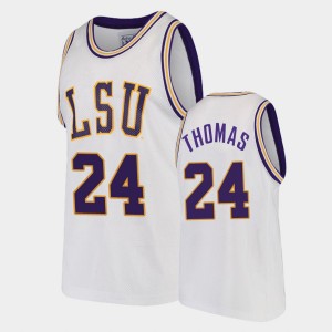 Men's Cameron Thomas White LSU Tigers #24 College Basketball 2021 NBA Top Draft Jersey 240963-599