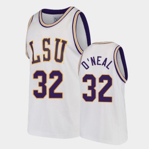 Men's Shareef O'Neal White LSU Tigers #32 College Basketball 2020-21 Replica Jersey 116804-300