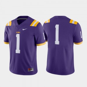 Mens Purple LSU Tigers #1 Game College Football Jersey 428311-718