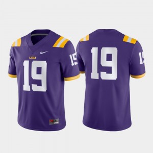 Mens Purple LSU Tigers #19 Game Jersey 236607-209