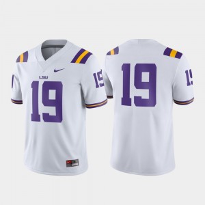 Mens White LSU Tigers #19 Game Jersey 687128-442