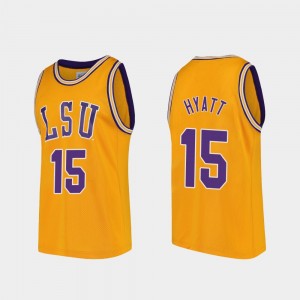 Men's Aundre Hyatt Gold LSU Tigers #15 Replica College Basketball Jersey 764179-148
