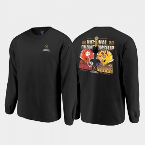 Men's Black LSU Tigers 2020 National Championship Matchup vs. Clemson Tigers Long Sleeve College Football Playoff T-Shirt 545266-631