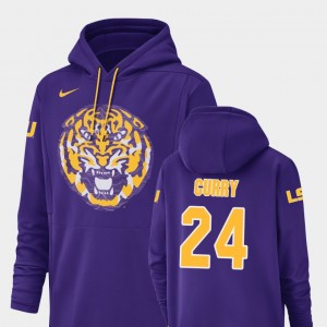 Men Chris Curry Purple LSU Tigers #24 Champ Drive Football Performance Hoodie 789246-907