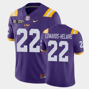 Men Clyde Edwards-Helaire Purple LSU Tigers #22 Game 2020 Football Jersey 947884-300