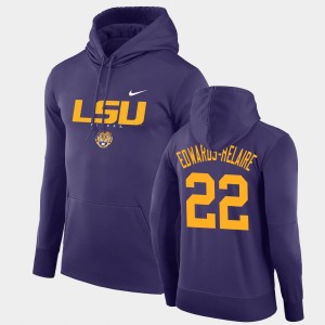 Mens Clyde Edwards-Helaire Purple LSU Tigers #22 Facility Performance Pullover Hoodie 673389-149