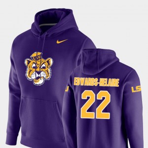 Mens Clyde Edwards-Helaire Purple LSU Tigers #22 Vault Logo Club Pullover Hoodie 874061-420