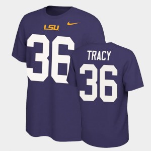 Men Cole Tracy Purple LSU Tigers #36 Name and Number Name & Number Retro T-Shirt 959517-716