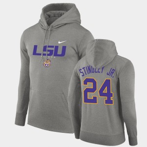 Mens Derek Stingley Jr. Gray LSU Tigers #24 Facility Performance Pullover Hoodie 178209-673