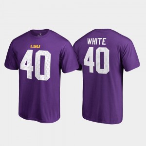 Mens Devin White Purple LSU Tigers #40 College Legends Name & Number T-Shirt 127776-466