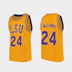 Men Emmitt Williams Gold LSU Tigers #24 Replica College Basketball Jersey 654020-853