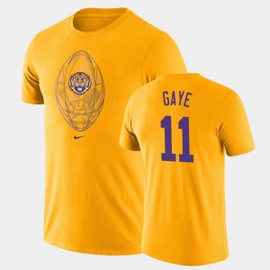 Men's Ali Gaye Gold LSU Tigers #11 Football Icon Legend T-Shirt 159680-964