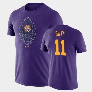 Mens Ali Gaye Purple LSU Tigers #11 Football Icon Legend T-Shirt 509989-450