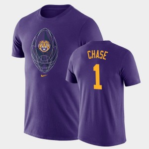 Mens Ja'Marr Chase Purple LSU Tigers #1 Football Icon Legend T-Shirt 123410-712